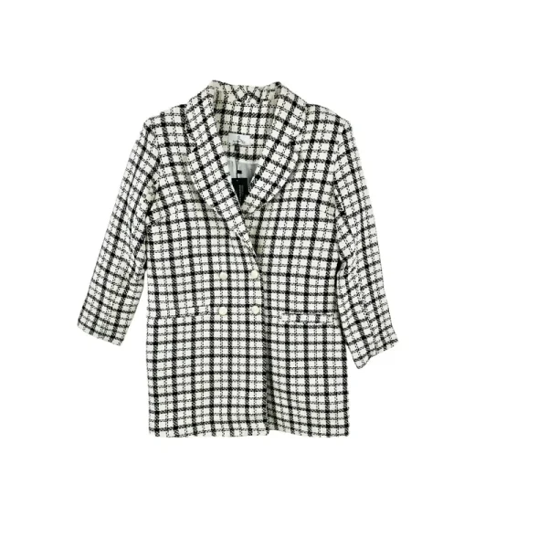 پالتوی زنانه چهارخانه طوسی