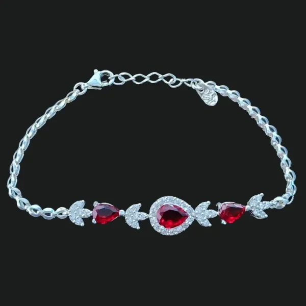 دستبند نقره زنانه سنگدار