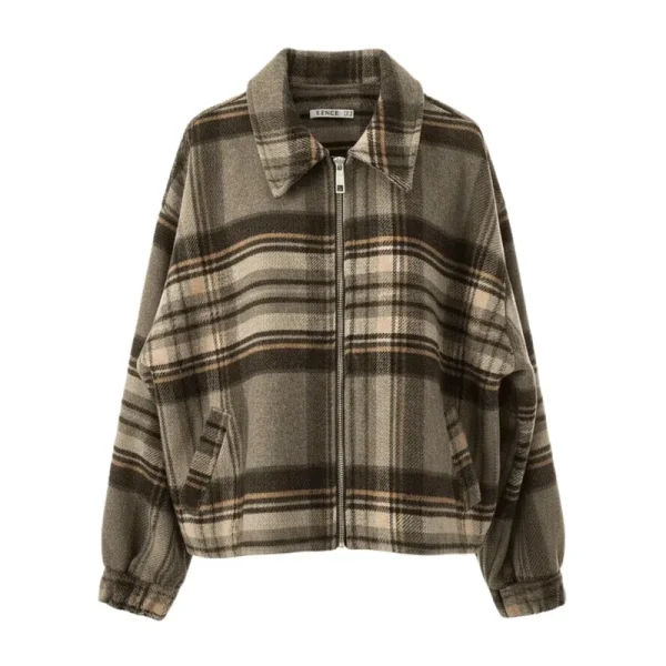 پالتوی زنانه چهارخانه اسپرت