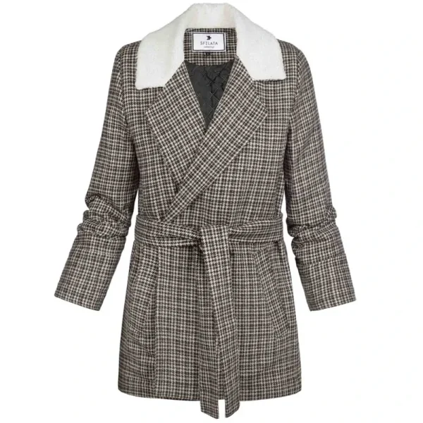 پالتو زنانه چهارخانه ریز