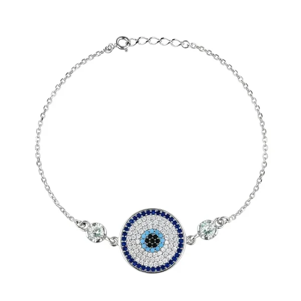 دستبند نقره زنانه طرح چشم نظر