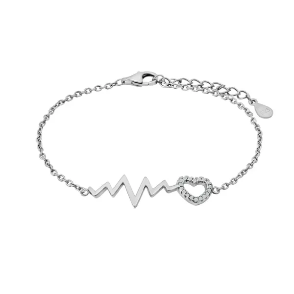 دستبند زنانه نقره طرح قلب